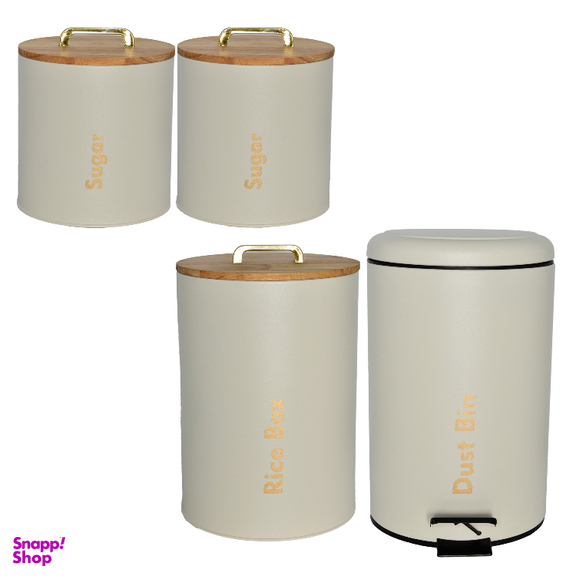 سرویس آشپزخانه یونیک 4 پارچه مدل درب چوبی دسته T کد 803