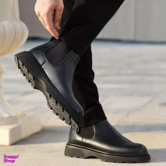 نیم بوت مردانه چرم طبیعی شمس مدل MP