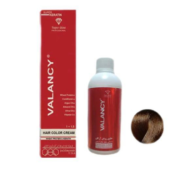 کیت رنگ مو والانسی شماره WN6 رنگ بلوند نسکافه ای تیره حجم 100 میلی لیتر به همراه اکسیدان حجم 150 میلی لیتر