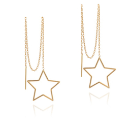 گوشواره طلا 18 عیار زنانه داریم طرح ستاره مدل بخیه