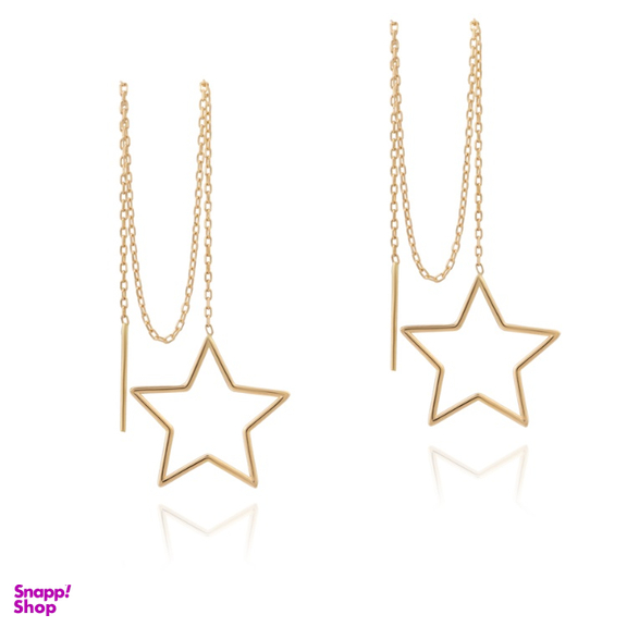 گوشواره طلا 18 عیار زنانه داریم طرح ستاره مدل بخیه