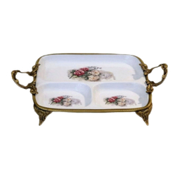 صبحانه خوری دسته برنجی آبکاری آنتیک میراکل لیموژ کد 132