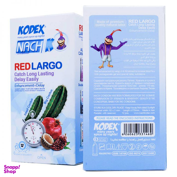 کاندوم ناچ کدکس مدل Red largo بسته 12 عددی