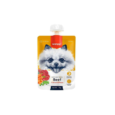 پودینگ سگ ونپی طعم گوشت حاوی هویج و نخودفرنگی وزن 90 گرم