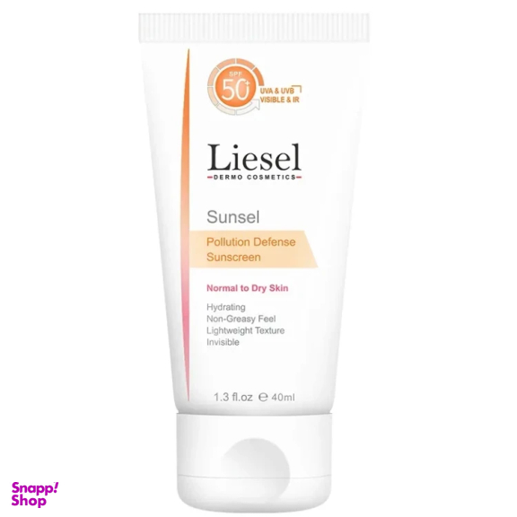 کرم ضد آفتاب بی رنگ لایسل مدل +SPF50 مناسب پوست خشک و نرمال حجم 40 میلی لیتر