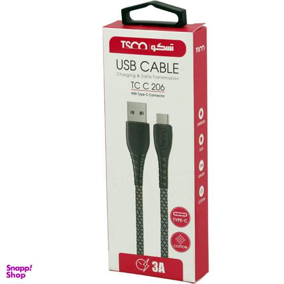 کابل تبدیل USB به USB-C تسکو مدل TCC206 طول 1 متر