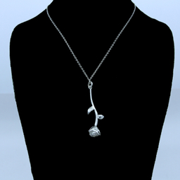 آویز نقره زنانه مدل گل رز کد 323