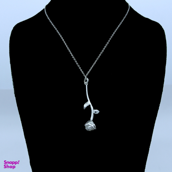 آویز نقره زنانه مدل گل رز کد 323