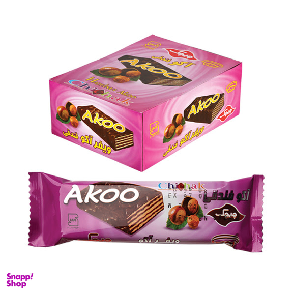 ویفر آکو فندقی چیچک بسته 24 عددی