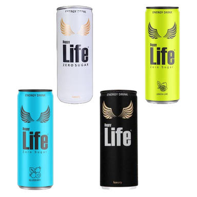 انرژی زا بدون قند هپی لایف حجم 250 میلی لیتر بسته 4 عددی