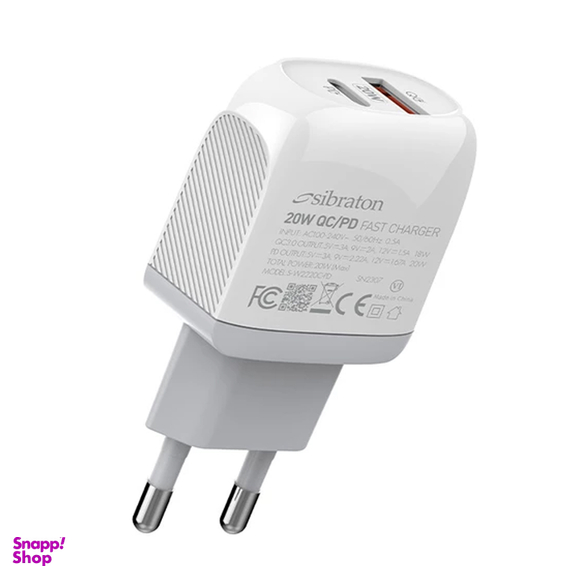 شارژر دیواری 20 وات سیبراتون مدل SW2220C PD به همراه کابل USB-C