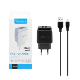 شارژر دیواری وریتی (Verity) مدل Ap2112 به همراه کابل تبدیل Micro USB