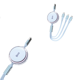 کابل تبدیل USB به لایتنینگ / MicroUSB / USB-C بیوا مدل C-22 طول 1.1متر