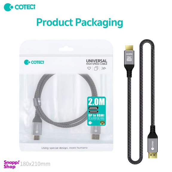 کابل Display Port به HDMI کوتتسی مدل 87406 طول 2 متر