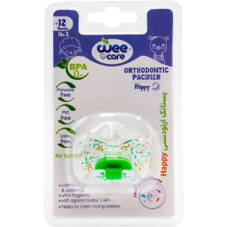 پستانک ارتودنسی وی کر مدل دسته دار طرح happy کد P117 سایز 3