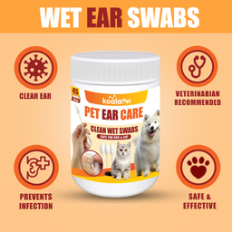 دستمال مرطوب و سواب مرطوب تمیزکننده گوش سگ و گربه کوالاپت مدل Ear02 بسته ۲ عددی