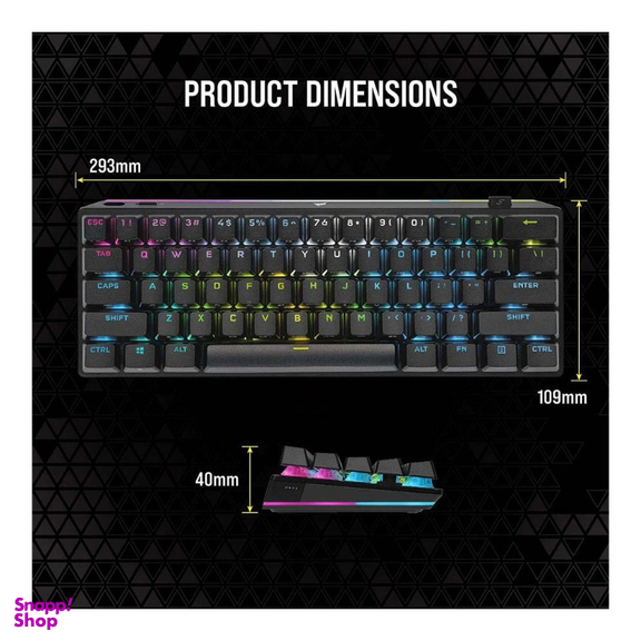 کیبورد بی سیم مخصوص بازی کورسیر مدل K70 PRO MINI RGB WIRELESS