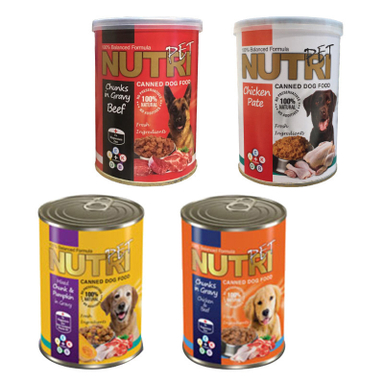 بسته کنسرو غذای سگ نوتری پت مدل Nutri Pack وزن 425 گرم مجموعه 4 عددی