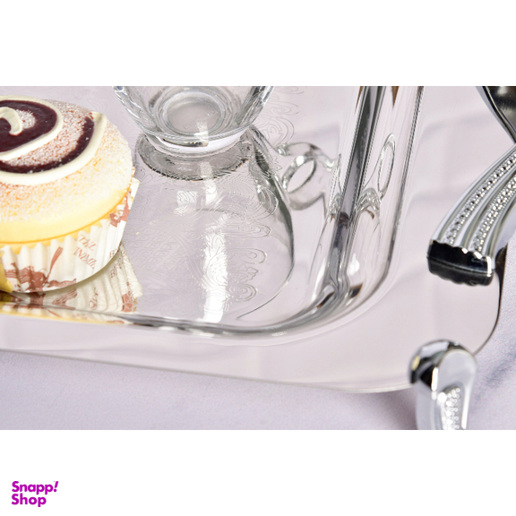 سینی بزرگ استیل پایه دار براق کد 4022