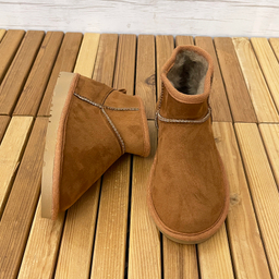 نیم بوت زنانه طرح آگ کوتاه رنگ عسلی