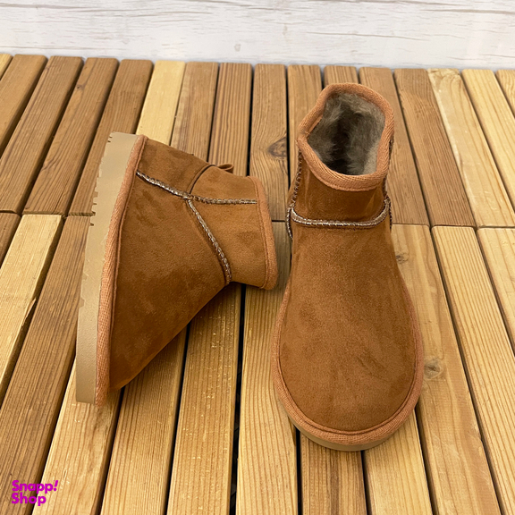 نیم بوت زنانه طرح آگ کوتاه رنگ عسلی