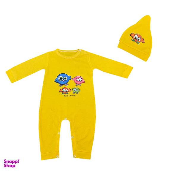 ست سرهمی و کلاه نوزادی مدل Birds family