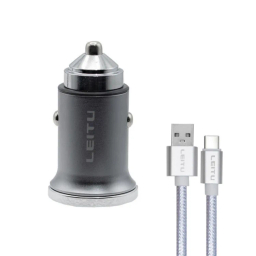 شارژر فندکی 38 وات لیتو مدل LC-C19 به همراه کابل تبدیل USB-C
