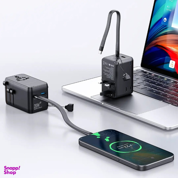 آداپتور یونیورسال و پاوربانک 2500 وات پاورولوژی کد PWCUQC054BK ظرفیت 4000 میلی آمپر ساعت