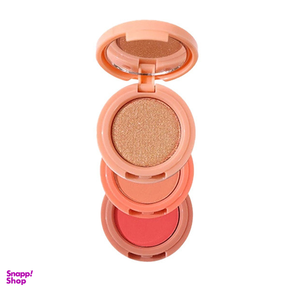 پالت رژ گونه و هایلایتر میس لارا مدل چرخشی شماره 02 مجموعه 3 عددی