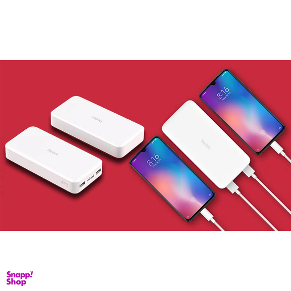 پاوربانک شیائومی مدل Redmi PB200LZM ظرفیت 20000 میلی آمپرساعت به همراه کابل تبدیل microUSB