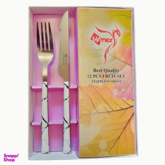 سرویس کارد و چنگال میوه خوری 12 پارچه وینکس مدل ماربل کد M22