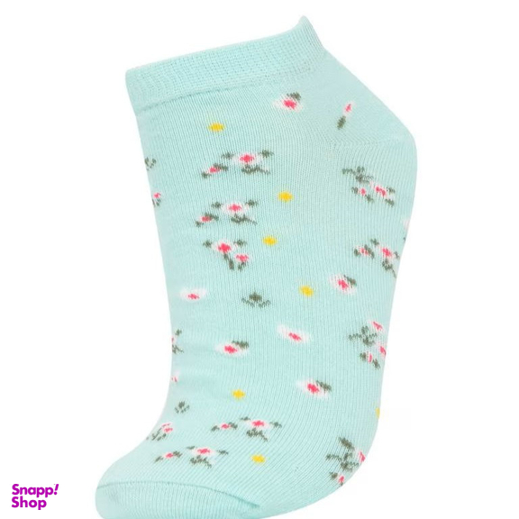 جوراب ساق کوتاه زنانه دفکتو مدل Flowers بسته 5 عددی