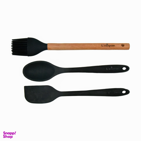 سرویس کفگیر و ملاقه 10 پارچه یونیک مدل دسته چوب t کد 1175