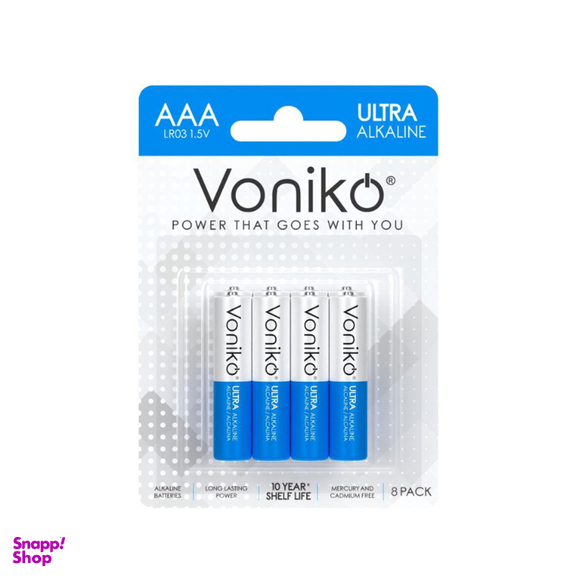 باتری نیم قلمی ونیکو مدل LR03 بسته 8 عددی