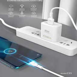 شارژر دیواری 65 وات تونک مدل C21 به همراه کابل تبدیل USB Type-C