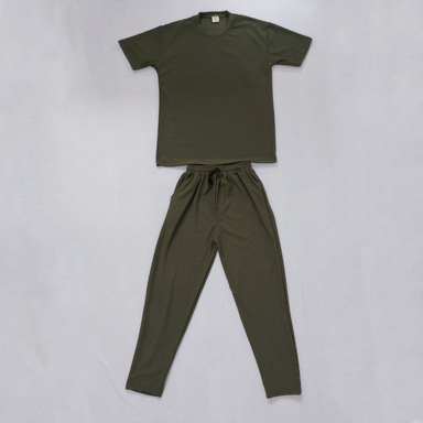 ست تیشرت و شلوار مردانه کد 52 رنگ سبز زیتونی
