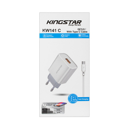 شارژر دیواری 18 وات کینگ استار مدل KW141C به همراه کابل USB-C