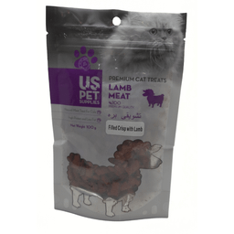 تشویقی گربه یو اس پت مدل اسنک مغز دار گوشت بره وزن 100 گرم