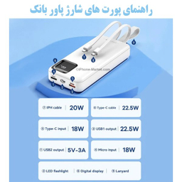 پاوربانک ریمکس مدل RPP-550 ظرفیت 30000 میلی آمپر ساعت