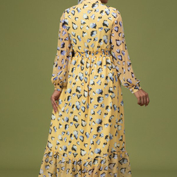 پیراهن زنانه برنس مدل تیام رنگ زرد