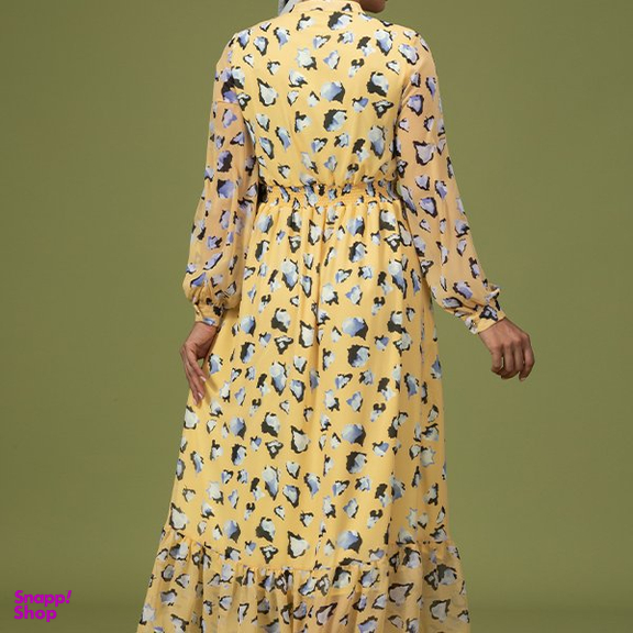 پیراهن زنانه برنس مدل تیام رنگ زرد