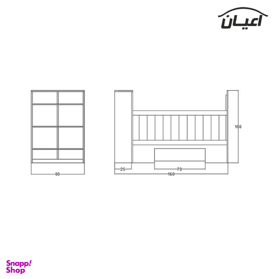 تخت خواب کودک اعیان کد FH340