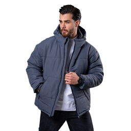 کاپشن مردانه مدل باکسی کد 2 رنگ طوسی