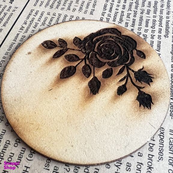 اسلایس چوبی خام مدل بوته گل رز کد 03 مجموعه 3 عددی