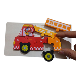 بازی آموزشی مدل پازل برجسته طرح ماشین آتشنشانی