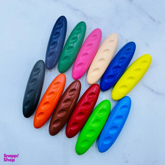 مداد شمعی 12 رنگ مدل بادامی