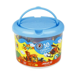 خمیر بازی 10 رنگ آریا مدل سطلی آبی