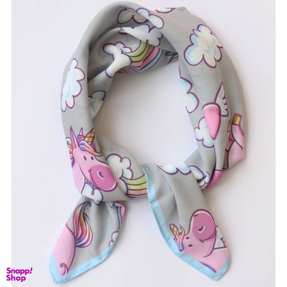 دستمال سر و گردن دخترانه مدل نخ پنبه طرح یونیکورن کد 1045