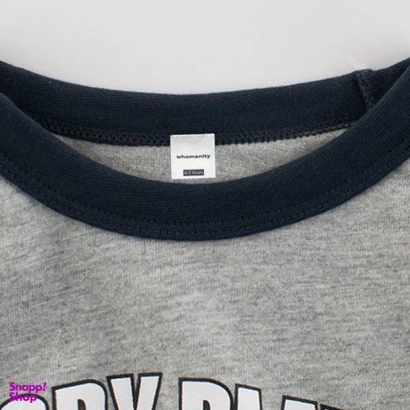 تی شرت آستین بلند پسرانه هومنیتی مدل WYKBTS3047-GRY