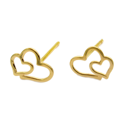 گوشواره طلا 18 عیار زنانه کاپانی طرح قلب کد KE002